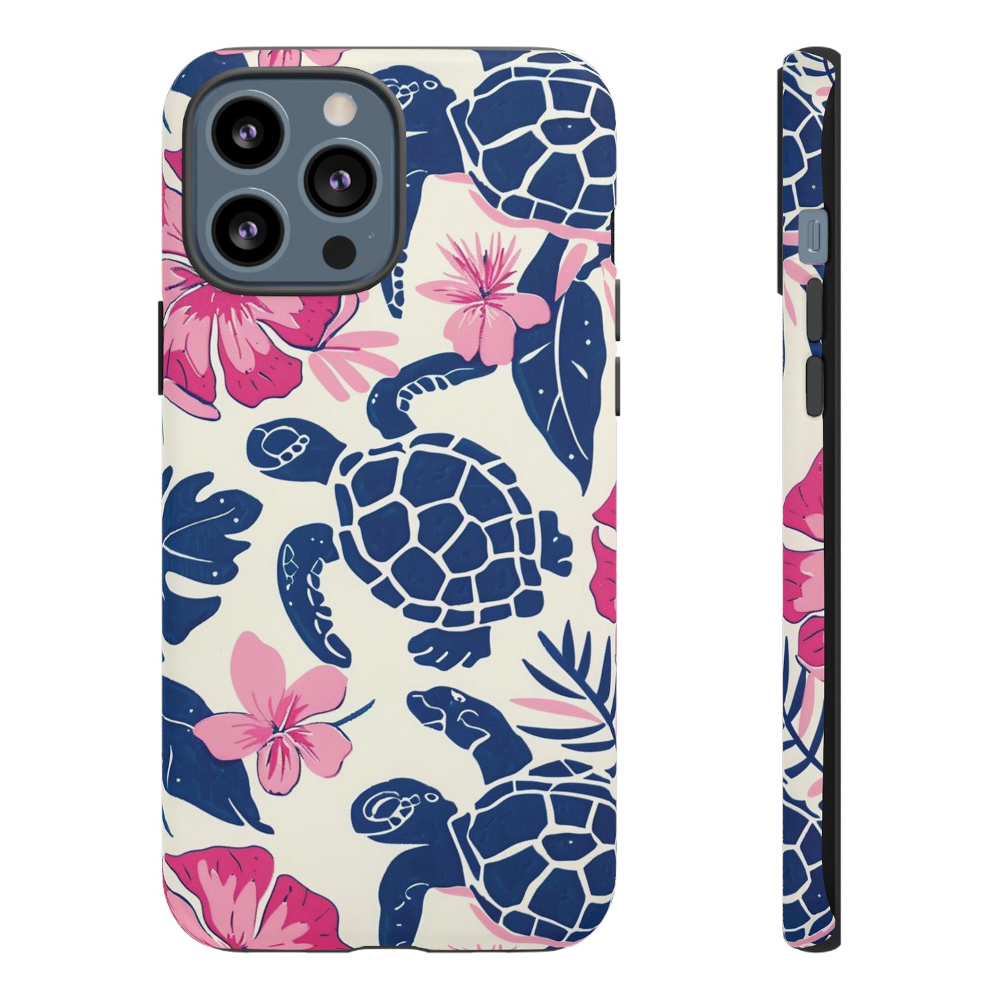 Undersea Floral Blue Sea Turtle Phone Case