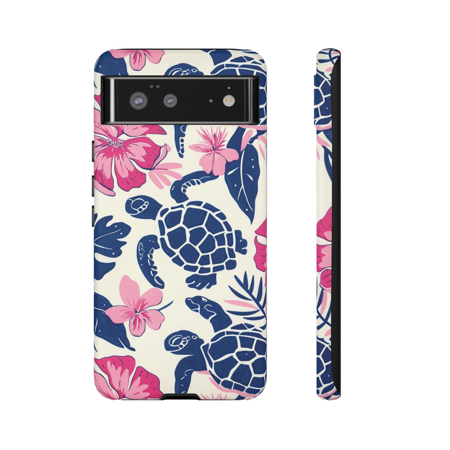 Undersea Floral Blue Sea Turtle Phone Case