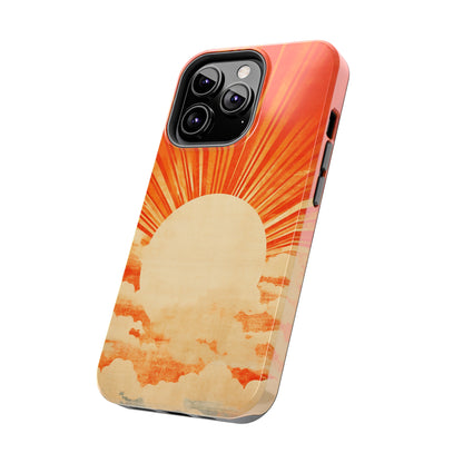 Retro Abstract Sunburst iPhone Case | Embrace the Nostalgic Charm of Artistic Rays