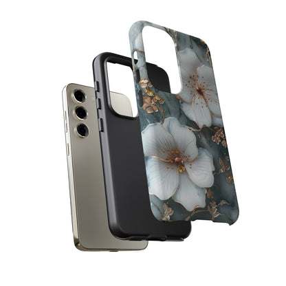 White Flower on Marble Stone  Phone Case