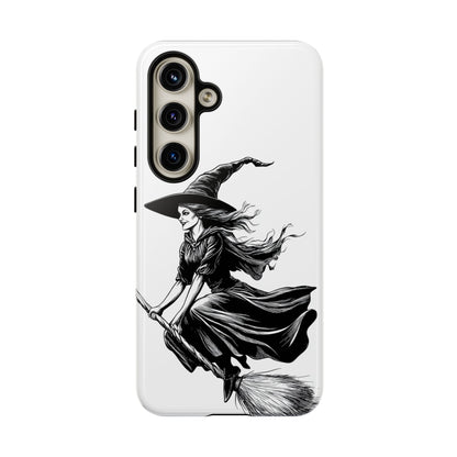 Vintage Halloween Witch on a Broom Spooky Phone Cover