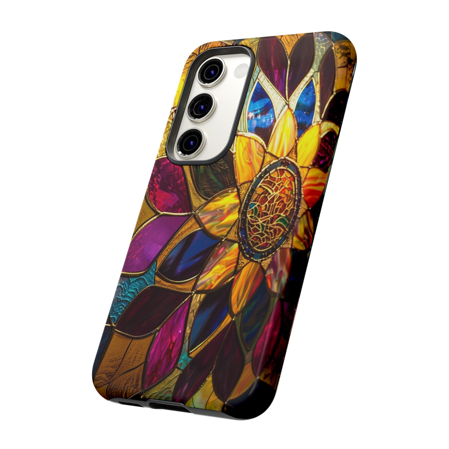 Cosmic Stained Glass Mandala Phone Case