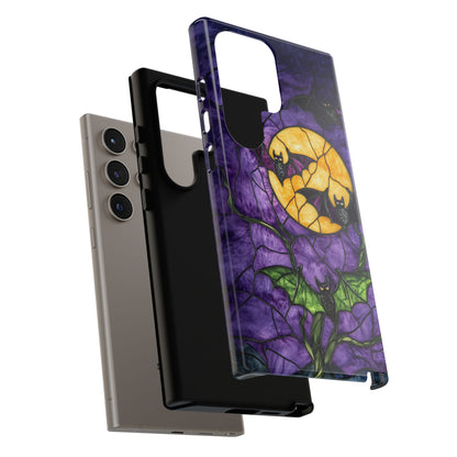 Full Moon Stained Glass Style Halloween Bats Phone Case