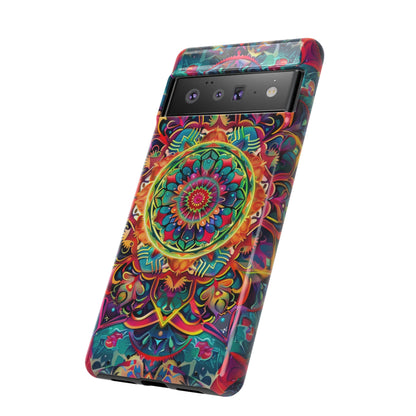 Cosmic Stained Glass Mandala Phone Case