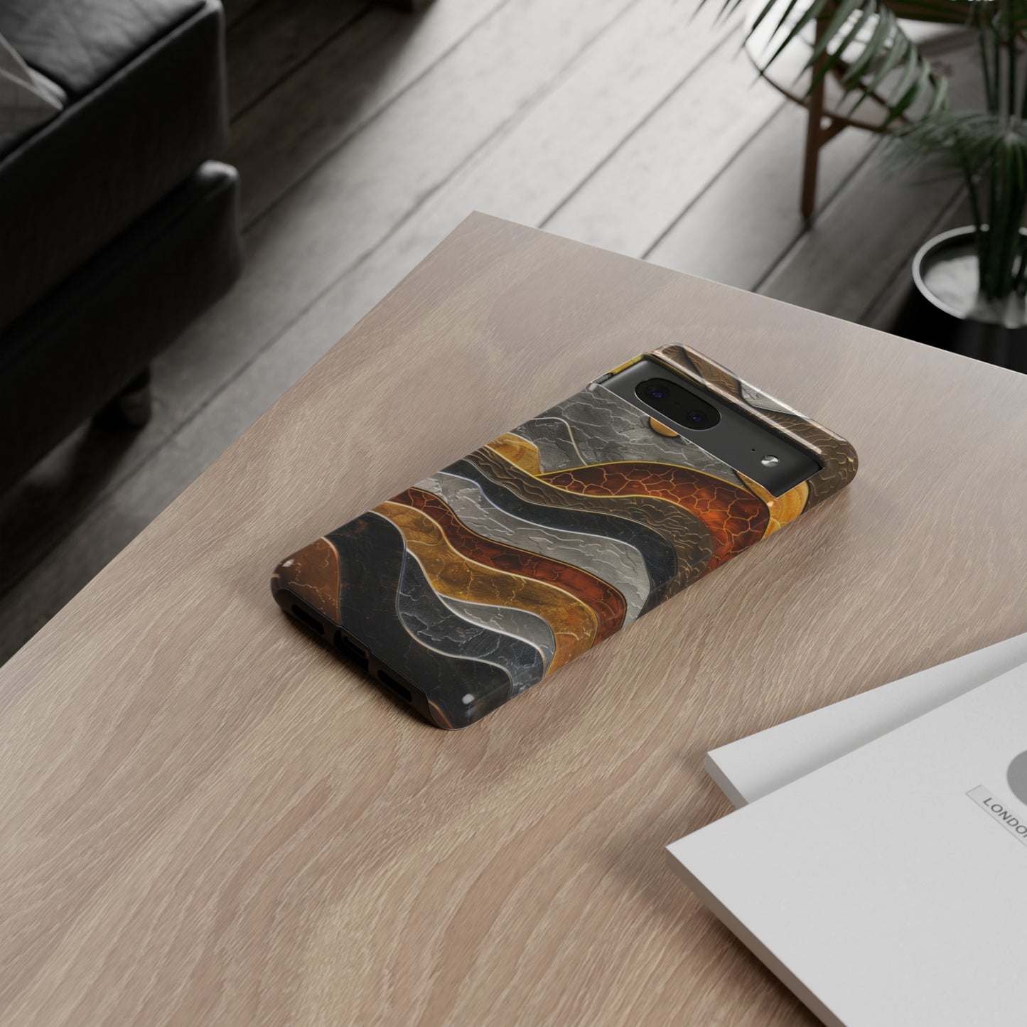 Abstract Gold and Silver Mountain Design Phone Case