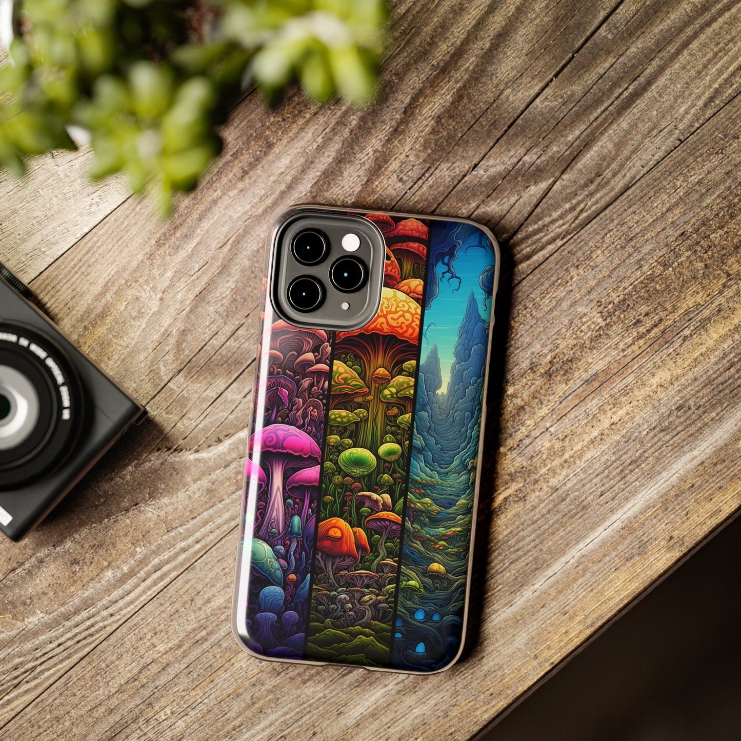 Life is just a fantasy, Mushroom, Flower Stained Glass iPhone Case | Psychedelic Natural Beauty