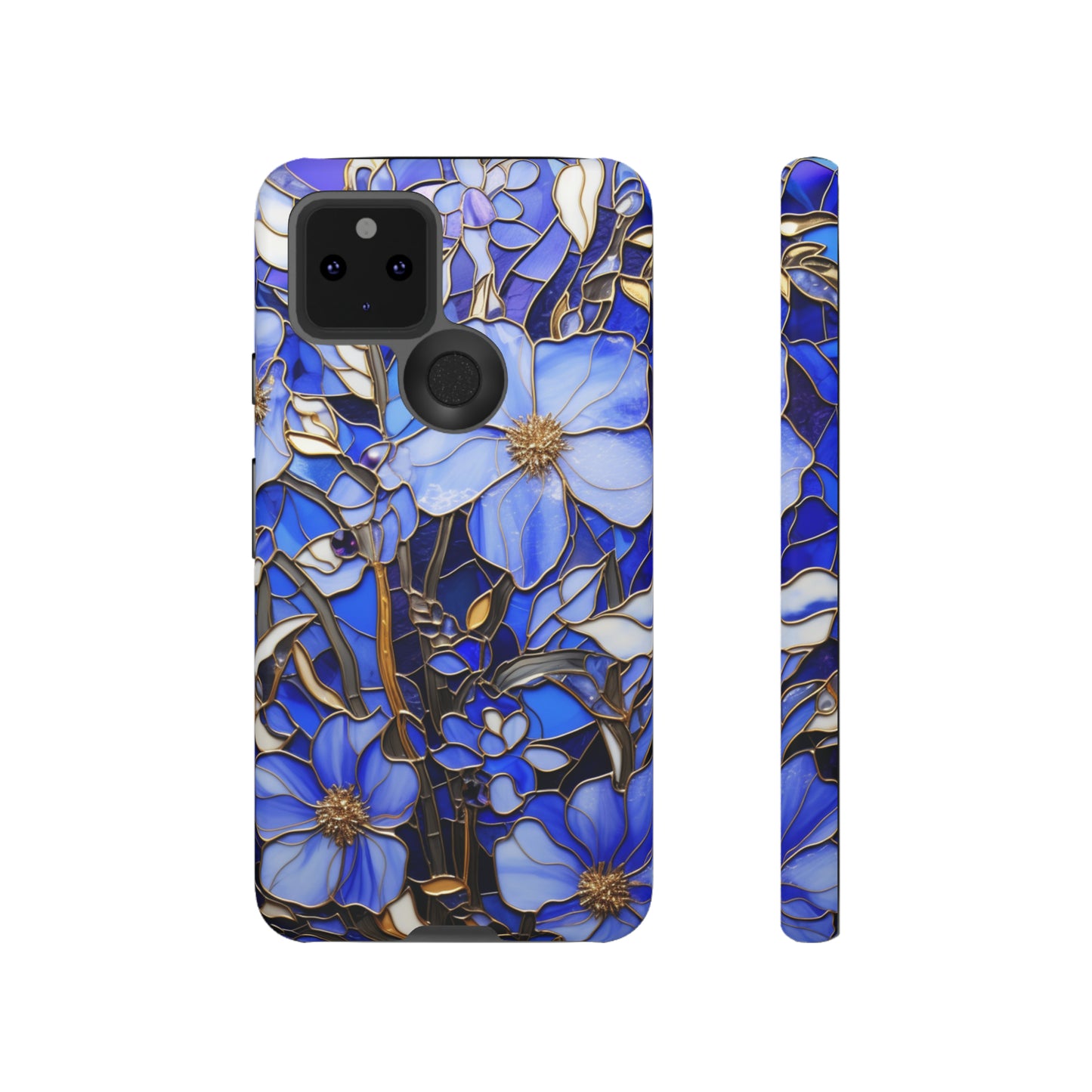 Periwinkle Stained Glass with Gold Inlay Phone Case for iPhone 15, 14, Pro Max, 13, 12 & Samsung Galaxy S23, S22, S21, Google Pixel