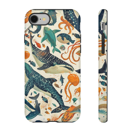 Undersea World Shark, Turtle, Manta Ray Phone Case