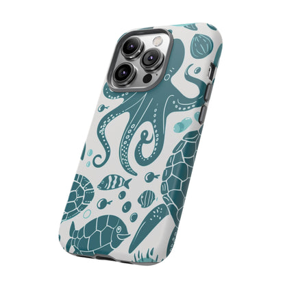 Undersea World Octopus, Turtle, Manta Ray Phone Case