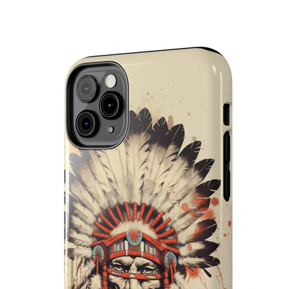 Proud Heritage: Native American Chief Headdress | Iconic Tribal iPhone Case for Models 11 through 14 Pro Max