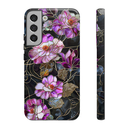 Magenta Color Floral Stained Glass Phone Case