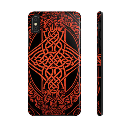 Eternal Weave iPhone Case, Red Celtic Tribal Knots | Timeless Symbolism iPhone Case for Models 11 through 14 Pro Max