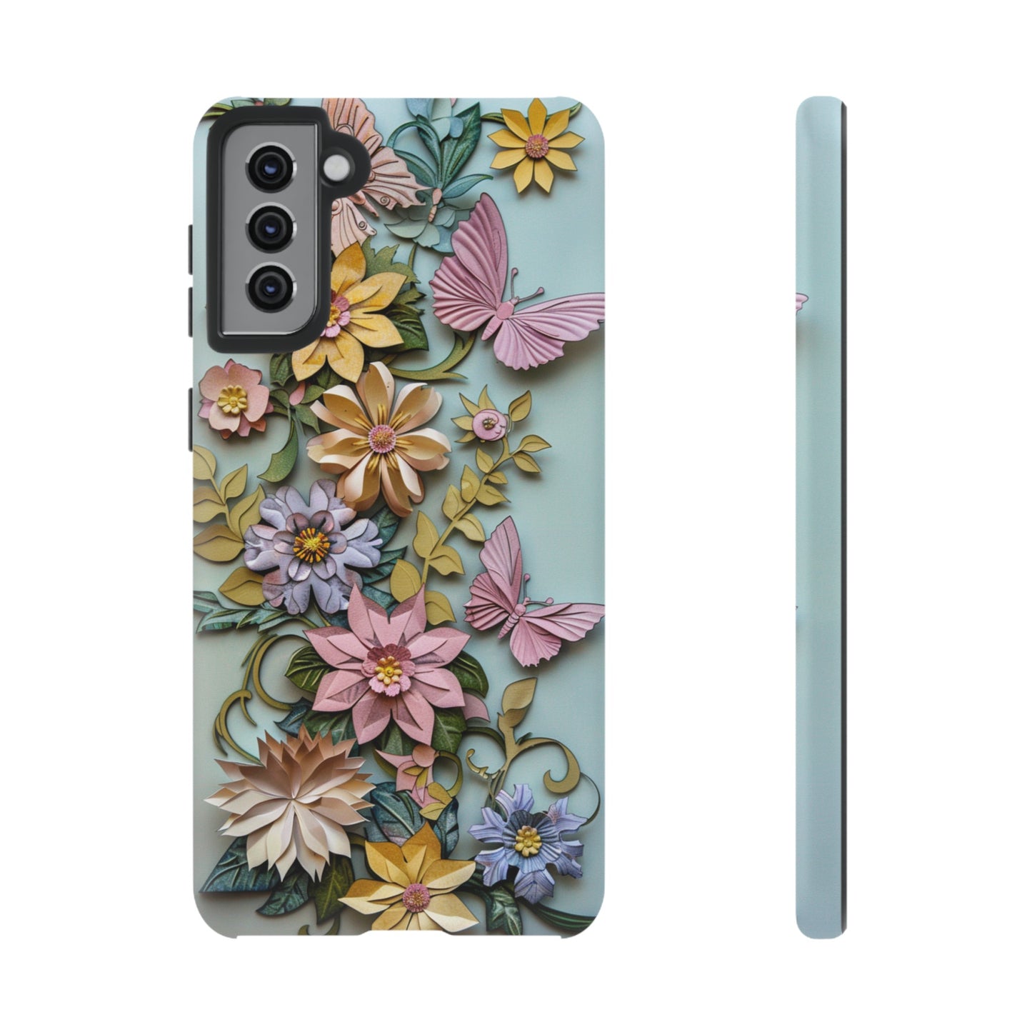 Pastel Pink Butterflies and Flowers iPhone Case