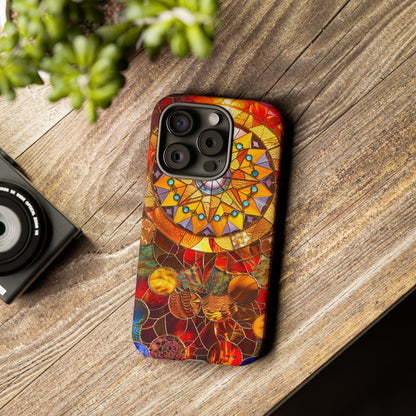 Cosmic Stained Glass Mandala Phone Case