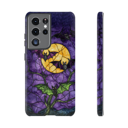 Full Moon Stained Glass Style Halloween Bats Phone Case