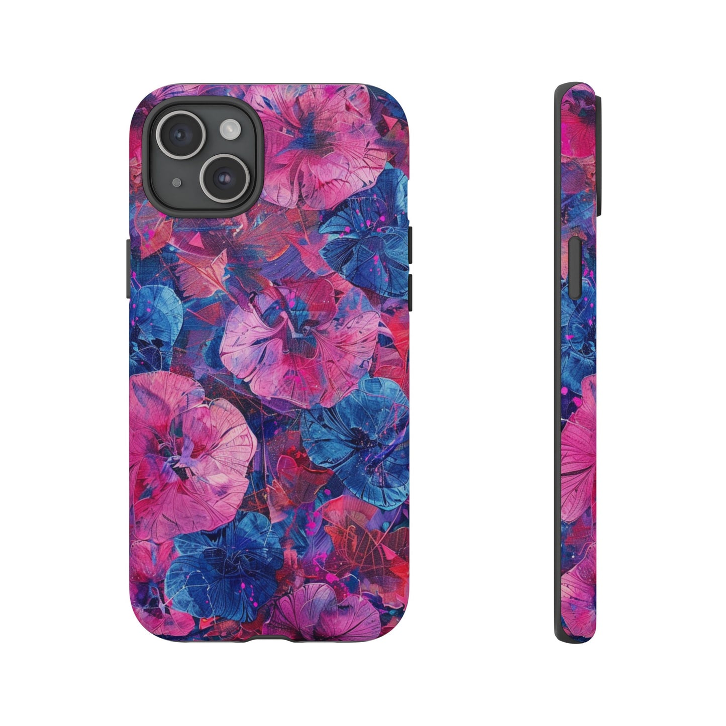 Magenta and Blue Color Floral Explosion Phone Case