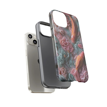 Pink Marble Fish Asian Jade Carving Koi Art Phone Case