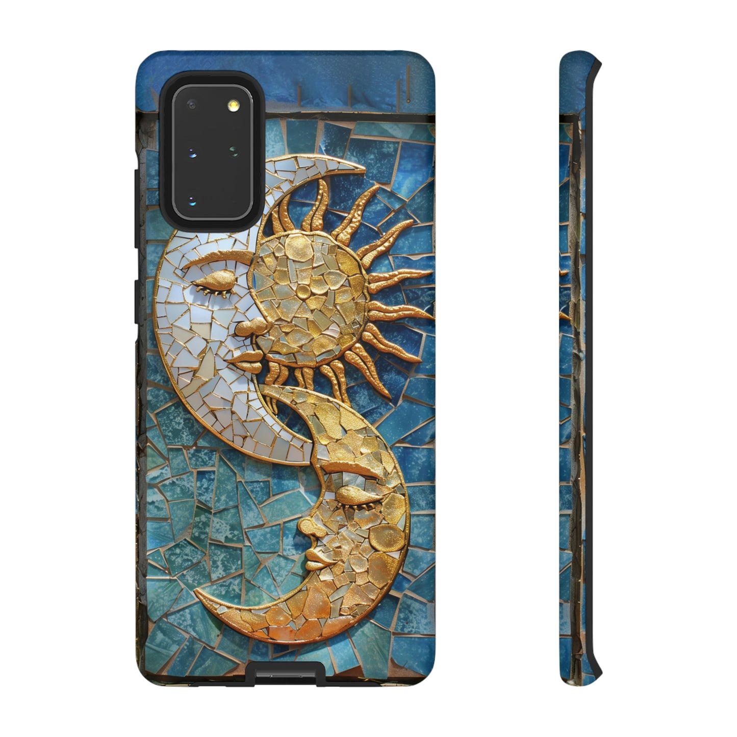 Boho Sun and Moon Mosaic Tile Stained Glass Phone Case