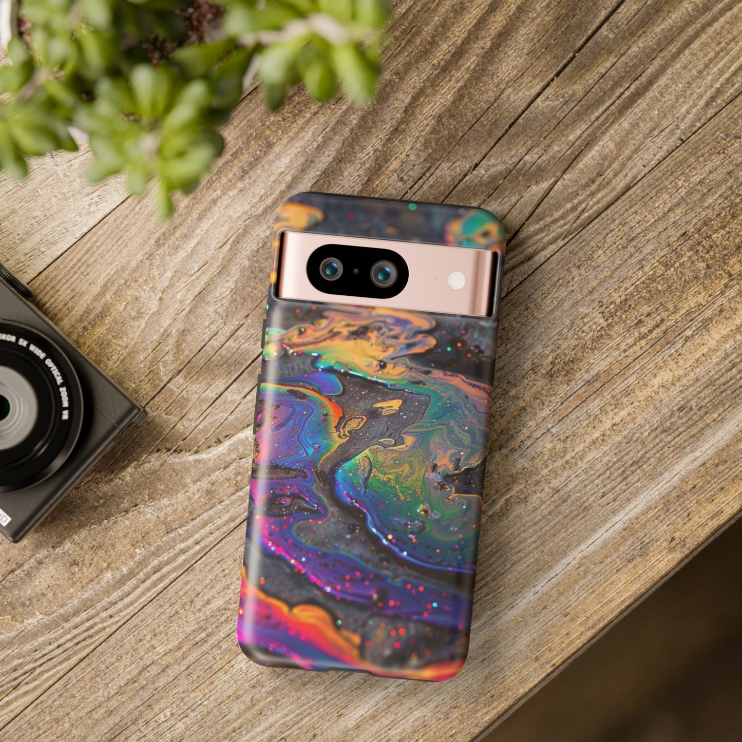 Opalescent Marbled Holographic Print Phone Case