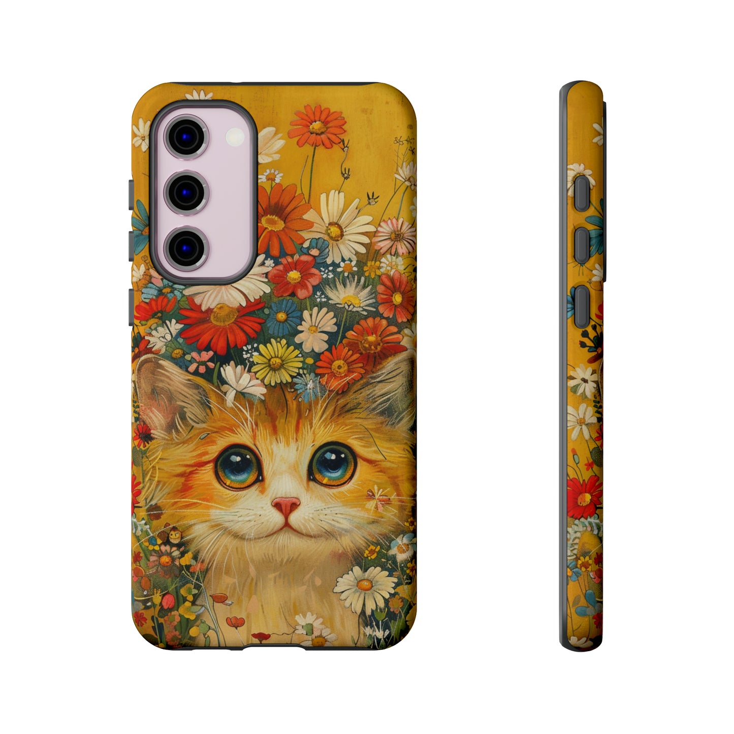 Cute Cat in Floral Garden Phone Case