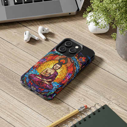 Stained Glass Magic iPhone Case: Psychedelic Tibet Buddha Mandala | iPhone 13 Case Mystical Tibetan Artistry