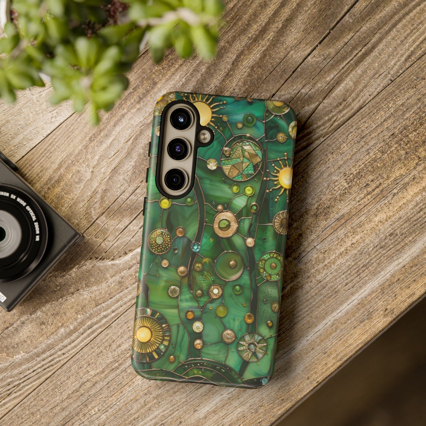 Green Celestial Stained Glass Mosaic Phone Case