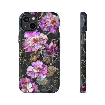 Magenta Color Floral Stained Glass Phone Case