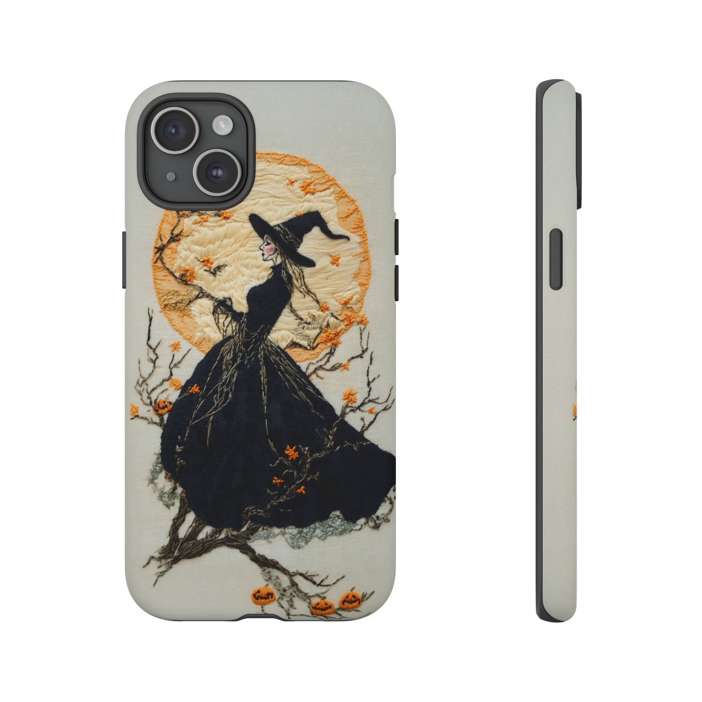 Halloween Witch Autumn iPhone Case, Embroidered Style