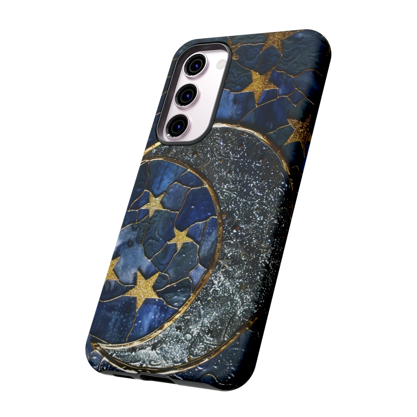 Moon Stars Stained Glass Starry Night Phone Case