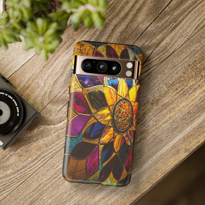 Cosmic Stained Glass Mandala Phone Case