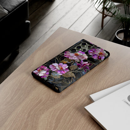 Magenta Color Floral Stained Glass Phone Case