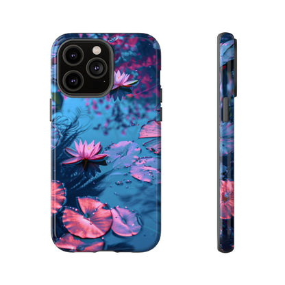 Magenta and Blue Color Zen Lily Pad Phone Case