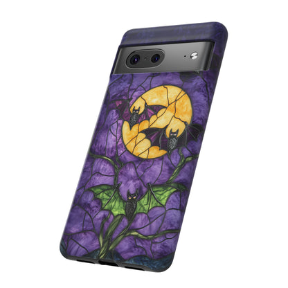 Full Moon Stained Glass Style Halloween Bats Phone Case