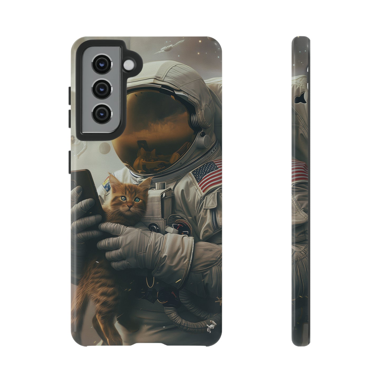 The Astronaut and the Cat Phone Case