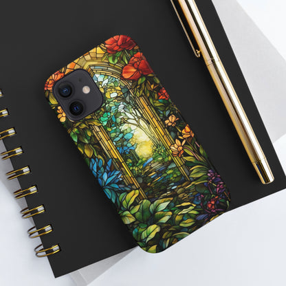 Secret Garden Stained Glass iPhone Tough Case | Unveil the Beauty of Nature with Reliable Protection