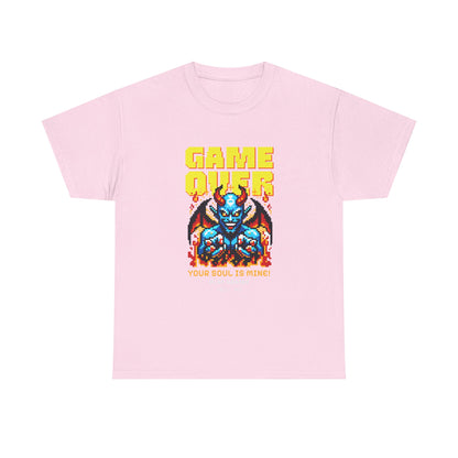 Satan Game Over T-Shirt Retro Gaming Dark Humor Sci-Fi Tee