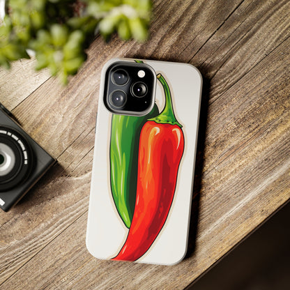 Green or Red Hot Chiles iPhone Case | New Mexico Fiery Flavors for Spice Lovers