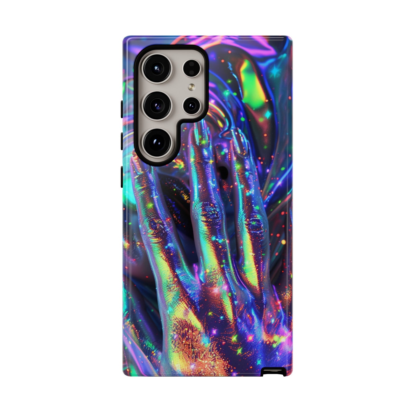 Marbled opalescent Holographic Print Phone Case