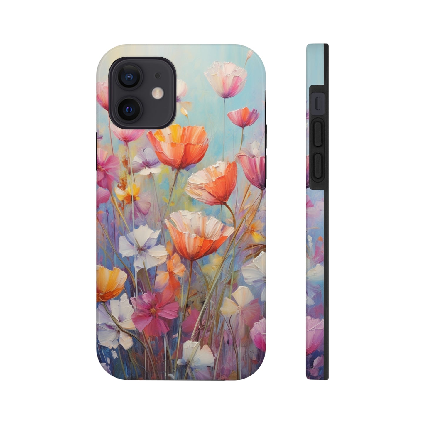 Poppy Flower Oil Painting Tough iPhone Case | Retro Groovy Phone Cover