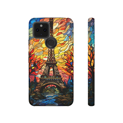 Parisian Elegance: Stained Glass Eiffel Tower | Artistic Flair iPhone Case for iPhone Models 11 through 14 Pro Max, Samsung Galaxy, and Google Pixel