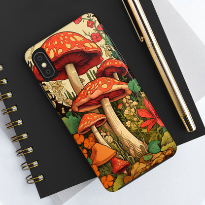 Psychedelic Retro Mushrooms: Dive Deep into Nostalgic Vibes | iPhone Case