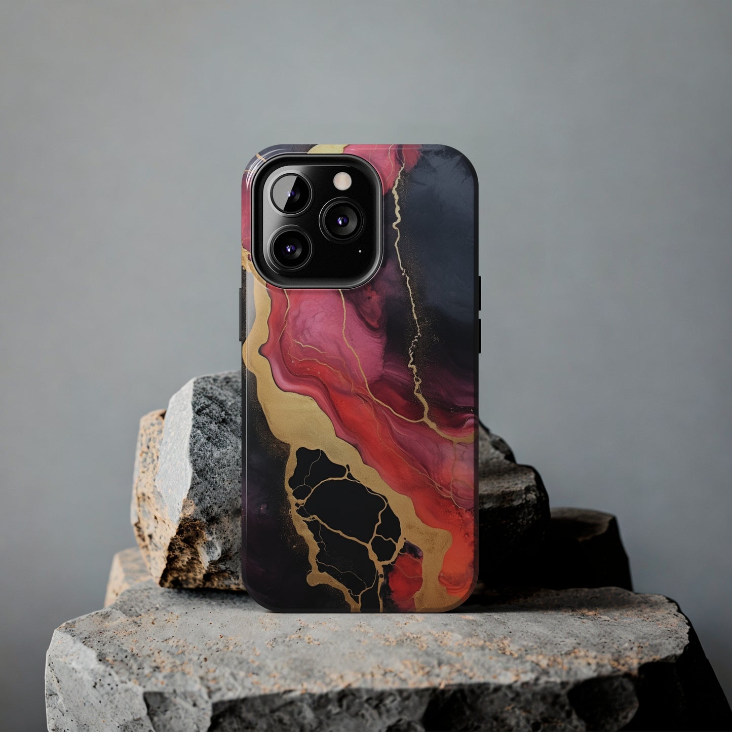 Marbled Dark Lava flow Phone Case | Embrace the Mesmerizing Multicolor Art