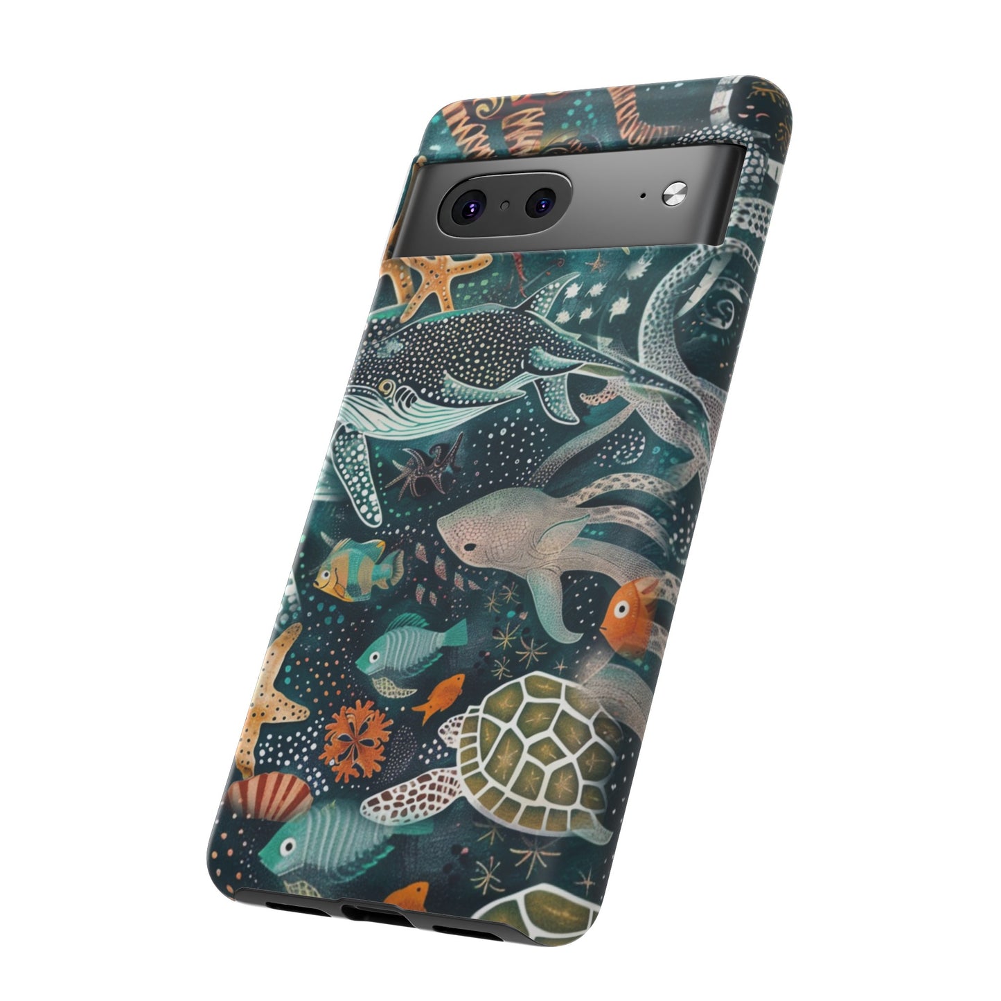 Undersea World Shark, Turtle, Manta Ray Phone Case