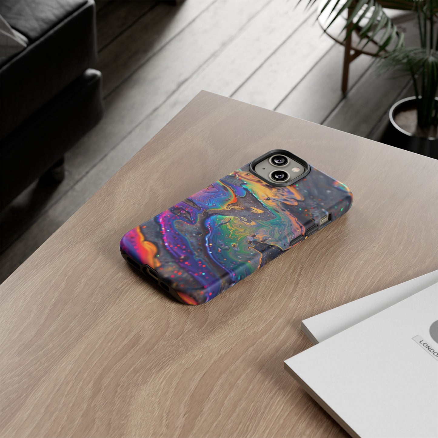 Opalescent Marbled Holographic Print Phone Case