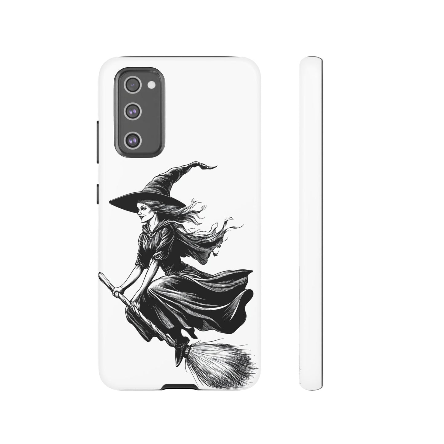 Vintage Halloween Witch on a Broom Spooky Phone Cover