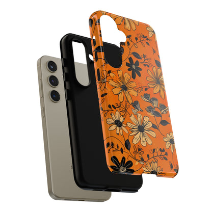 Orange Floral Phone Case Cute Summer Flower Aesthetic