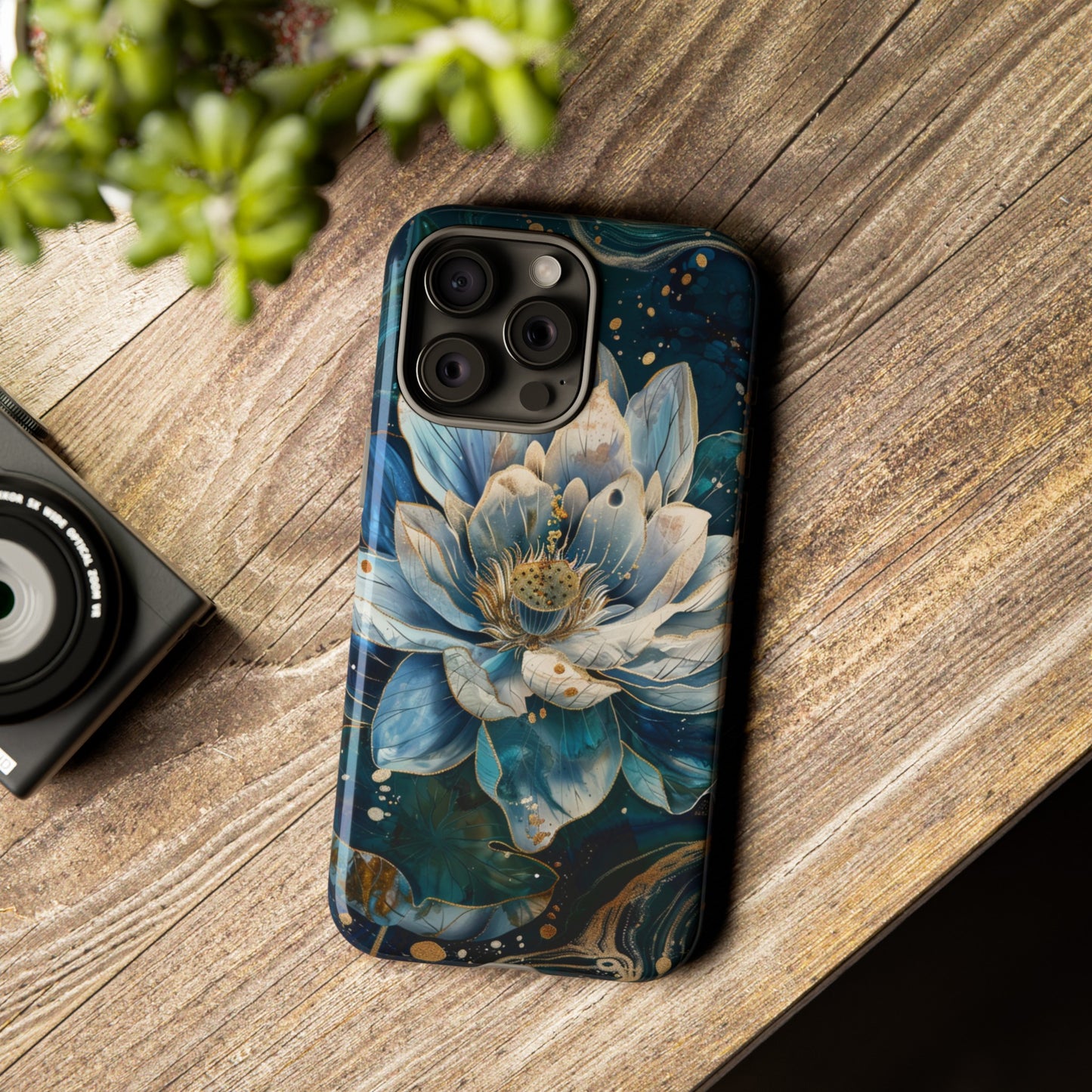 Zen Stained Glass Lotus Floral Design Phone Case