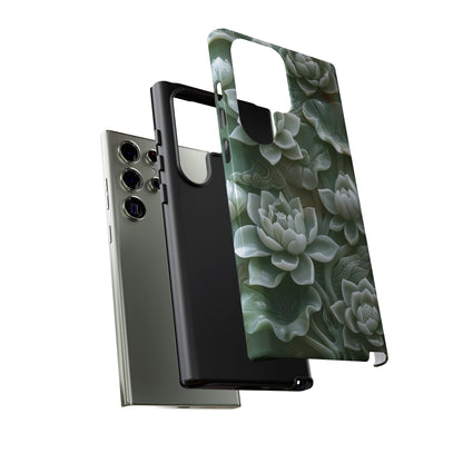 Green Jade Lotus Floral Art Phone Case