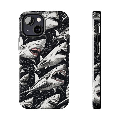 Deep Blue Mystery: Majestic Shark Design | Aquatic Adventure iPhone Case