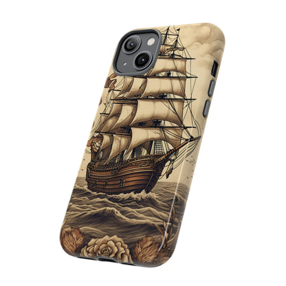 Vintage Tattoo Style Pirate Ship Phone Case